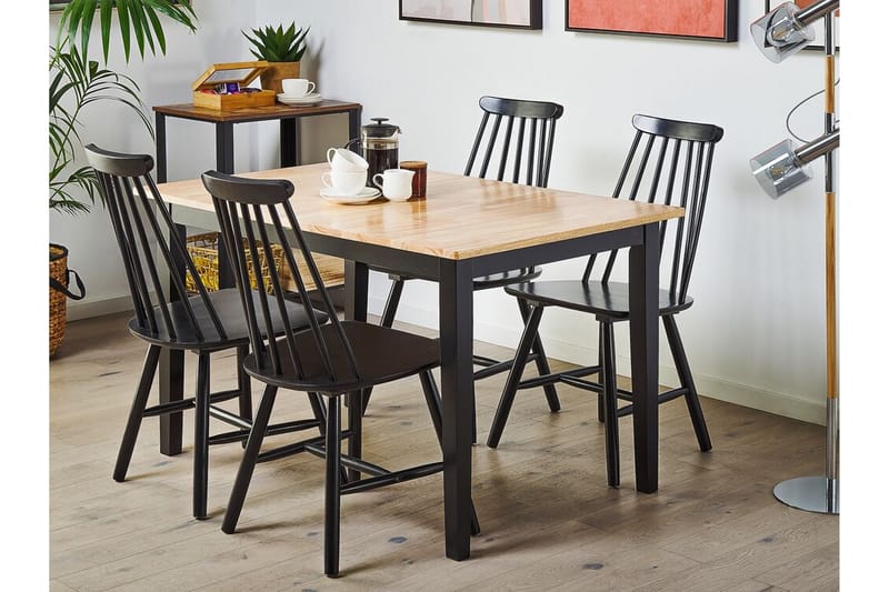 Spisebord Wasola 150 cm Sammenleggbart - Svart/Lysebrun - Sammenleggbart bord - Spisebord & kj�økkenbord
