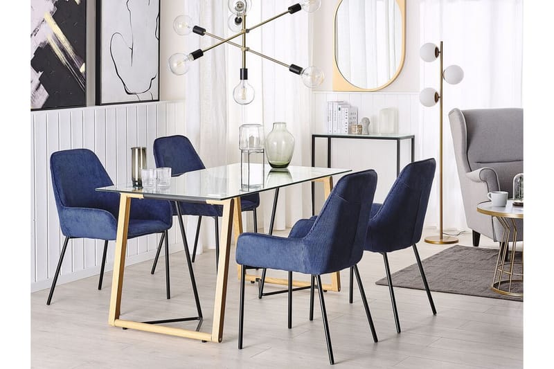 Spisebord Wauna 140 cm - Glass/Lysebrun/Svart - Møbler - Bord - Spisebord & kjøkkenbord