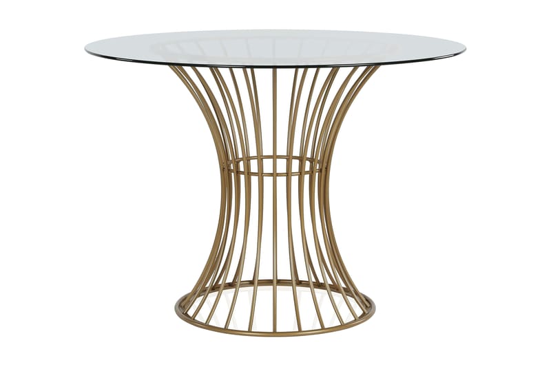 Spisebord Westwood 107 cm Runt Glass/Messing - Spisebord & kjøkkenbord
