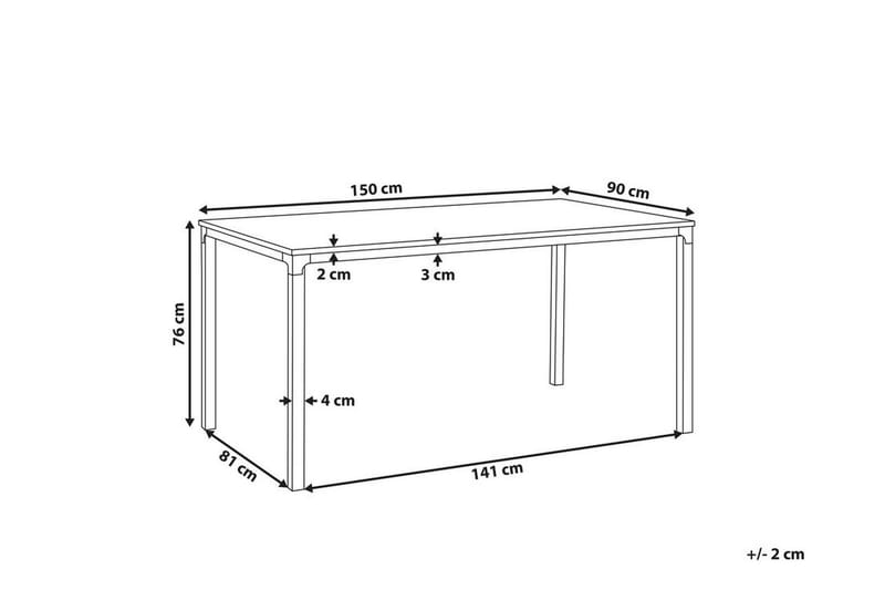 Spisebord Wined 150 cm - Lyst Tre/Svart - Spisebord & kjøkkenbord