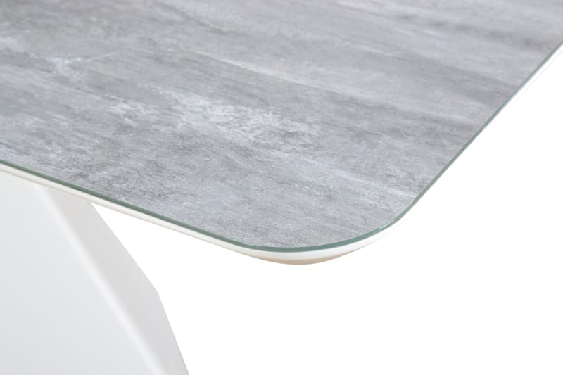 Spisebord Xia Forlengningsbart 160 cm Glass - Hvit - Spisebord & kjøkkenbord