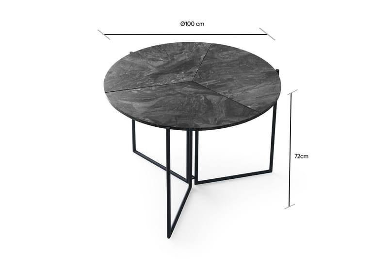 Spisebord Yaprak 100 cm - Antrasitt - Spisebord & kjøkkenbord