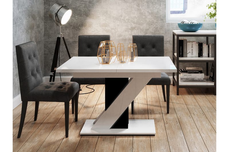 Spisebord Yayla 120 cm - Hvit/Svart - Spisebord & kjøkkenbord