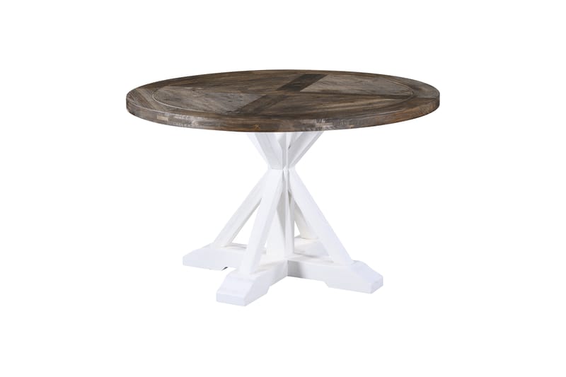 Spisebord Yorkshire Premium 150 cm Runt - Natur/Hvit - Spisebord & kjøkkenbord