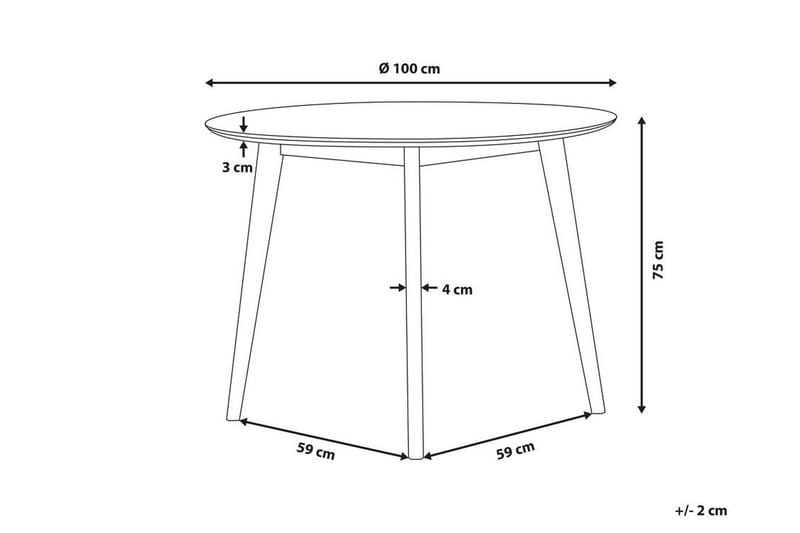 Spisebord Yudna 100 cm - Hvit - Spisebord & kjøkkenbord