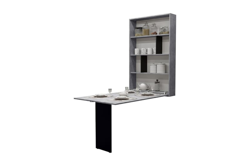 Spisebord Zemlja 203 cm Sten - Svart/Grå - Spisebord & kjøkkenbord