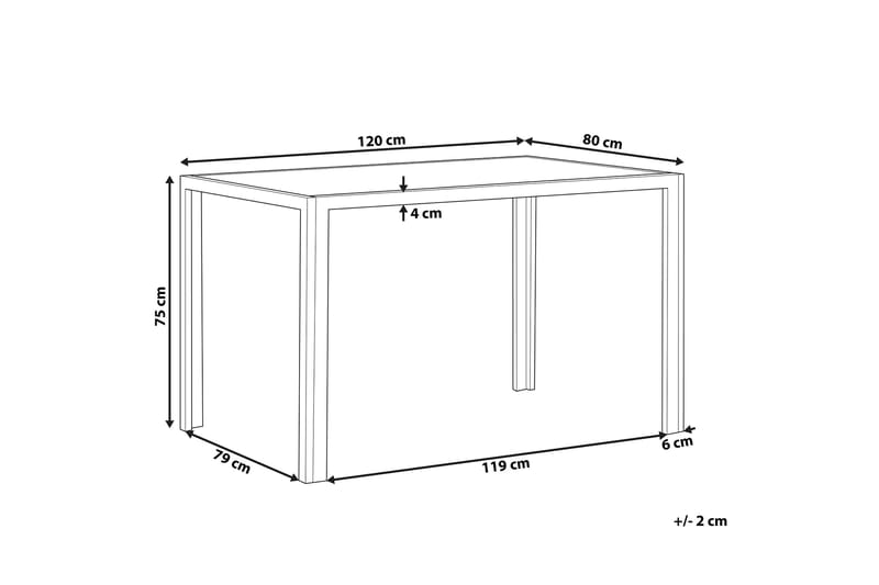 Spisebord Paiao 120 cm - Glasstopp / Svart - Spisebord & kjøkkenbord