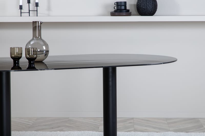 Spisebord Pilis 180 cm Ovalt - Svart - Spisebord & kjøkkenbord