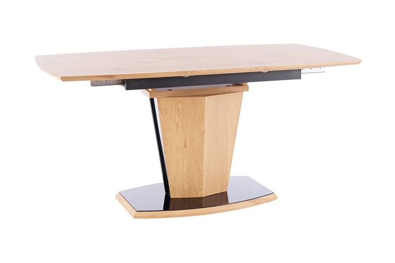 Spisebord Pyland Forlengningsbart 120 cm - Glass/Eik/Svart - Spisebord & kjøkkenbord