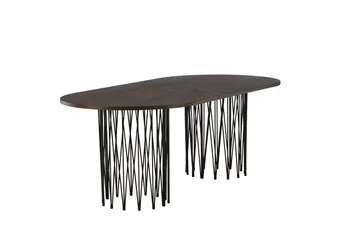 Stone Spisebord 220x100x74 cm Oval - Brun - Møbler - Bord - Spisebord & kjøkkenbord