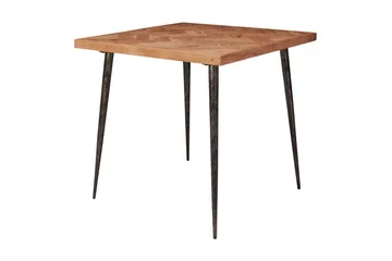Synia Lite Kvadratisk Spisebord 80 cm i Massivt Tre med Eik- og Metallutseende - Beige - Møbler - Bord - Spisebord & kjøkkenbord