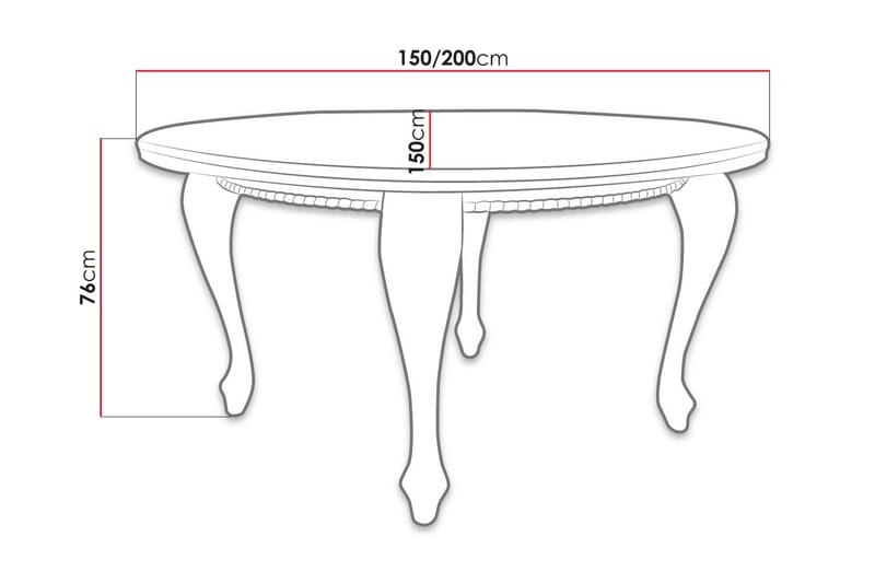 Tabell Forlengningsbart Spisebord 150 cm - Hvit - Møbler - Bord - Spisebord & kjøkkenbord