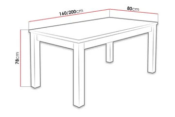 Tabell Forlengningsbart Spisebord 160x80x78 cm - Eik - Møbler - Bord - Spisebord & kjøkkenbord