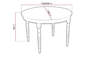 Tabell Rundt Spisebord 110 cm i Tre med Eikeutseende - Natur - Møbler - Bord - Spisebord & kjøkkenbord