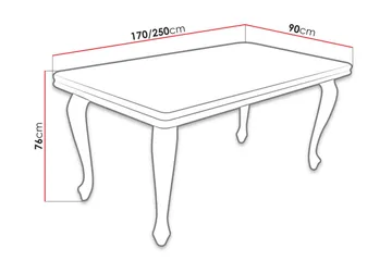 Tabell Uttrekkbart Rektangulært Spisebord 170x90 cm - Hvit - Møbler - Bord - Spisebord & kjøkkenbord