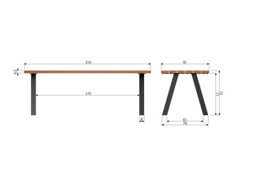 Tablo Spisebord 210 cm - Natur - Møbler - Bord - Spisebord & kjøkkenbord