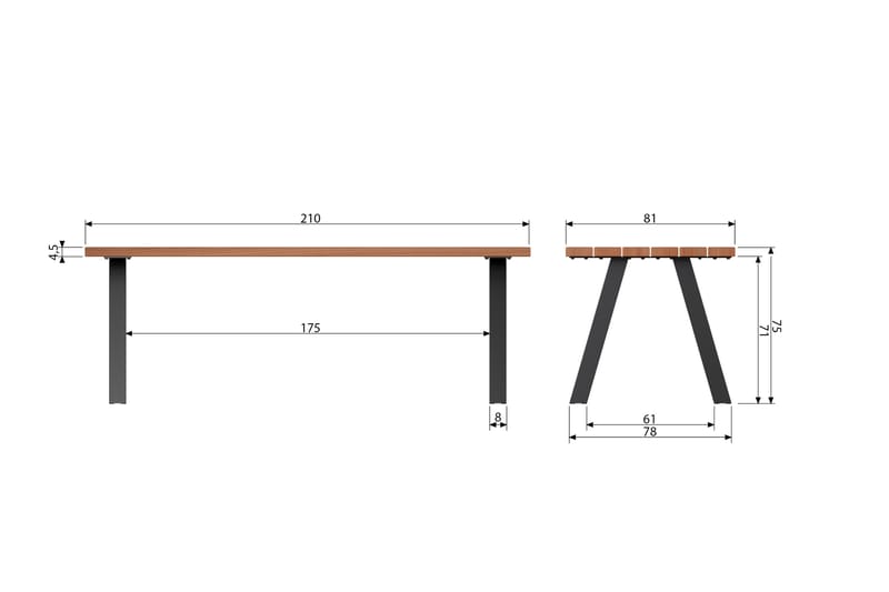 Tablo Spisebord 210 cm - Natur - Møbler - Bord - Spisebord & kjøkkenbord