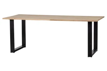 Tablo Spisebord U-Formede Ben 220 cm Ubehandlet - Eik/Svart - Møbler - Bord - Spisebord & kjøkkenbord