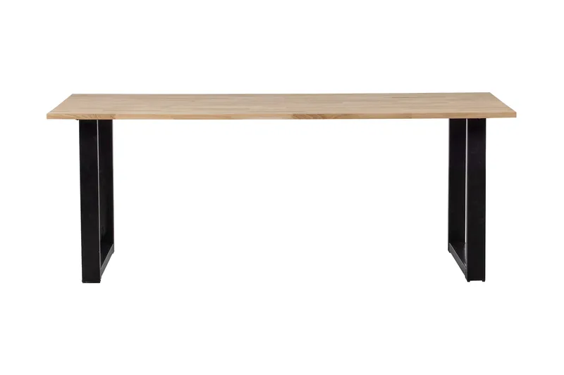 Tablo Spisebord U-Formede Ben 220 cm Ubehandlet, Eik/Svart