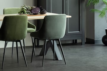 Tablo Spisebord X-Formede Ben 160 cm Ubehandlet - Eik/Svart - Møbler - Bord - Spisebord & kjøkkenbord