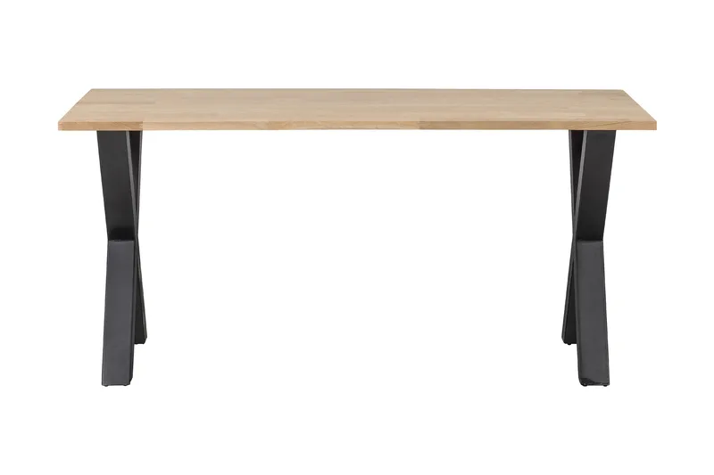 Tablo Spisebord X-Formede Ben 160 cm Ubehandlet, Eik/Svart