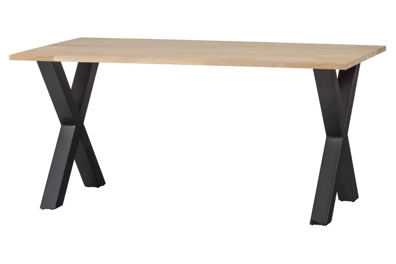 Tablo Spisebord X-Formede Ben 160 cm Ubehandlet - Eik/Svart - Møbler - Bord - Spisebord & kjøkkenbord