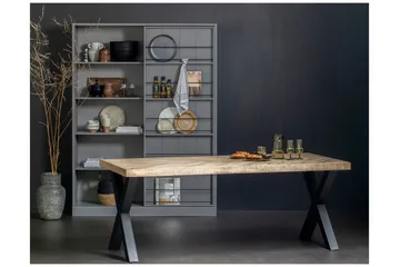 Tablo Spisebord X-Formede Ben 200 cm - Spetskypert/Natur/Svart - Møbler - Bord - Spisebord & kjøkkenbord