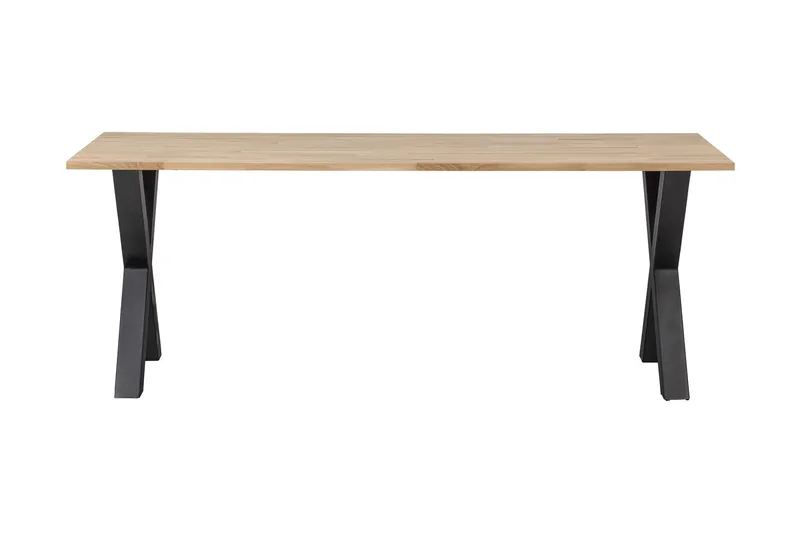 Tablo Spisebord X-Formede Ben 220 cm Ubehandlet, Eik/Svart