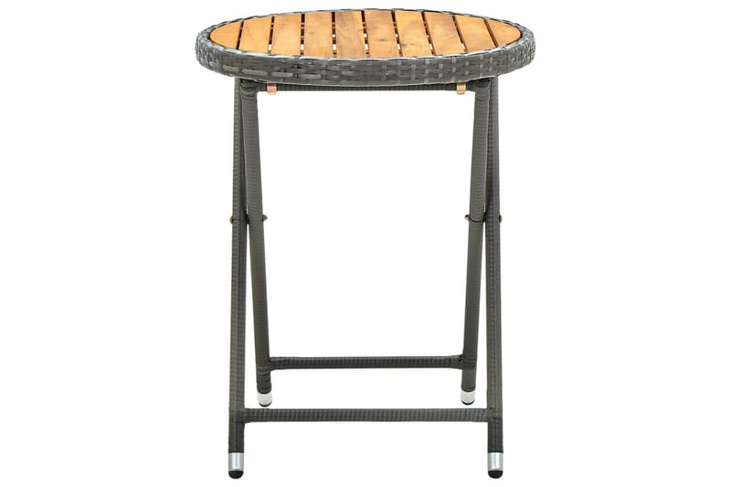 Tebord grå 60 cm polyrotting og heltre akasie - Grå - Spisebord & kjøkkenbord