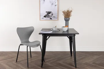 Tempe Lite Kvadratisk Spisebord 80 cm med Metalllook - Svart - Møbler - Bord - Spisebord & kjøkkenbord