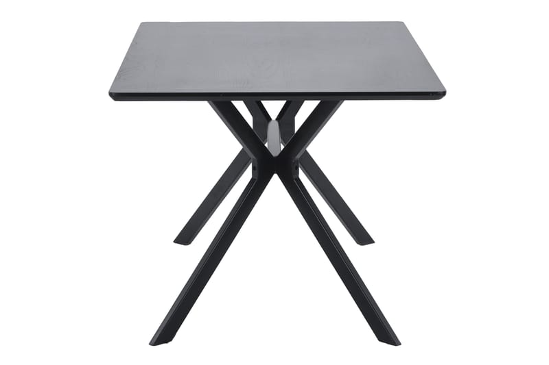 Tero Rektangulært Spisebord 160 cm i Metall og Tre med Mørkt Treutseende - Svart - Møbler - Bord - Spisebord & kjøkkenbord