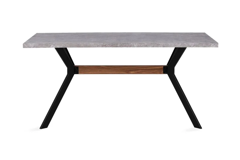 Trimboli Rektangulært Spisebord 160 cm i Tre og Metall med Betonglook, Grå