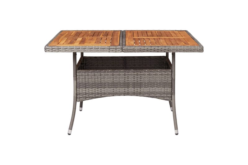Utendørs spisebord grå polyrotting og heltre akasie - Grå - Spisebord & kjøkkenbord