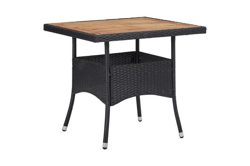 Utendørs spisebord polyrotting & heltre akasie 150x74cm - Svart - Spisebord & kjøkkenbord