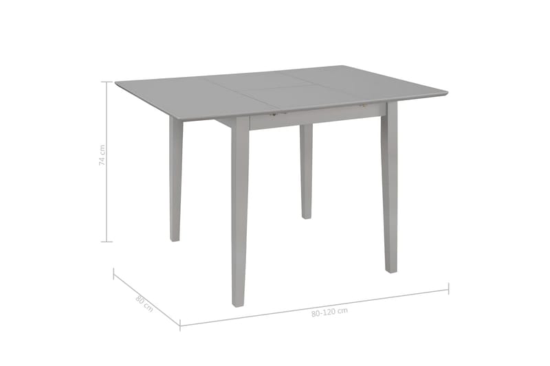 Uttrekkbart spisebord grå (80-120)x80x74 cm MDF - Grå - Spisebord & kjøkkenbord