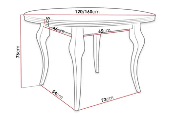 Utvidbart Oval Spisebord 120 cm i Malt Tre - Hvit - Møbler - Bord - Spisebord & kjøkkenbord