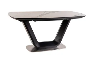 Ventera Forlengningsbart Spisebord 160 cm - Keramikk/Svart/Hvit - Møbler - Bord - Spisebord & kjøkkenbord