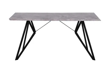 Verd Rektangulært Spisebord 160 cm i Tre og Metall med Betongutseende - Grå - Møbler - Bord - Spisebord & kjøkkenbord