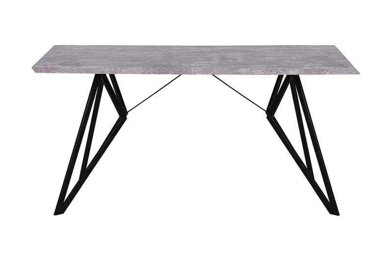 Verd Rektangulært Spisebord 160 cm i Tre og Metall med Betongutseende, Grå