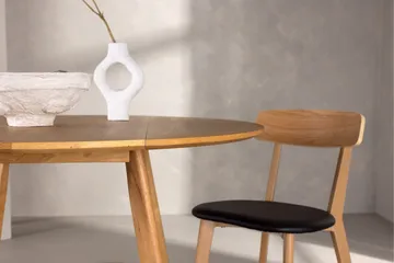 Yakidon Uttrekkbart Rundt Spisebord 120 cm med Tre- og Eketreutseende - Brun - Møbler - Bord - Spisebord & kjøkkenbord