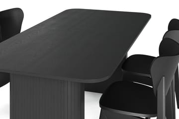 Spisebord Kopparbo 180-240 cm med 4 stk Spisestol Skagana - Svart - Møbler - Bord - Spisegruppe