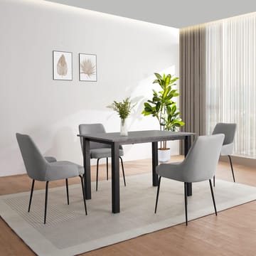 Spisebord Loft24 Durham Betong 120 x 80 cm - Betonggrå og svart - Møbler - Bord - Spisebord & kjøkkenbord
