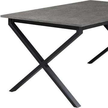 Spisebord Loft24 Ipswich Betong 160 x 90 cm - Betonggrå og svart - Møbler - Bord - Spisebord & kjøkkenbord