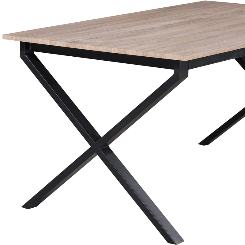 Spisebord Loft24 Ipswich Eik/svart 120 x 80 cm - Eik og svart - Møbler - Bord - Spisebord & kjøkkenbord
