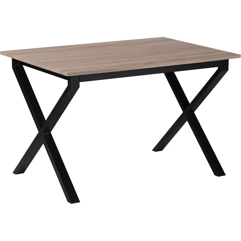 Spisebord Loft24 Ipswich Eik/svart 120 x 80 cm, Eik og svart