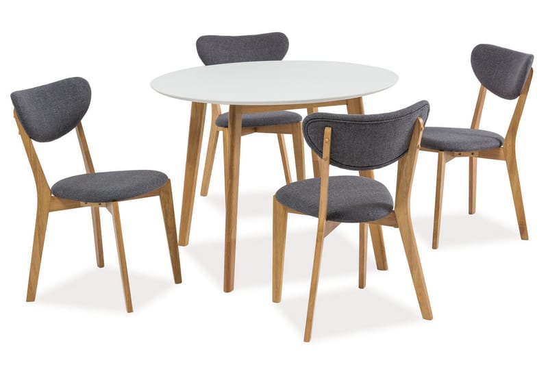 Spisebord Louesme 100 cm Rundt - Hvit - Spisebord & kjøkkenbord