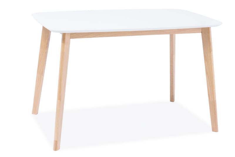 Spisebord Louesme 120 cm - Hvit/Natur - Spisebord & kj�økkenbord