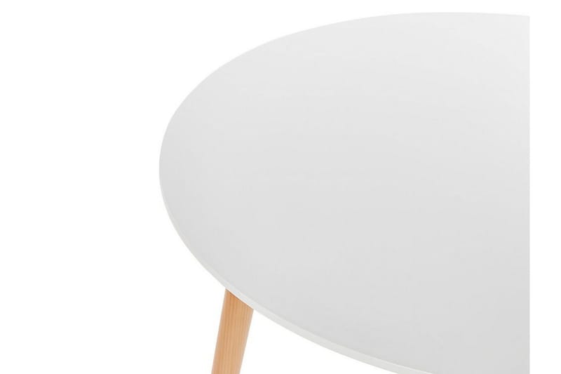 Spisebord Magog 80 cm Rundt - Hvit/Lys Brun - Møbler - Bord - Spisebord & kjøkkenbord