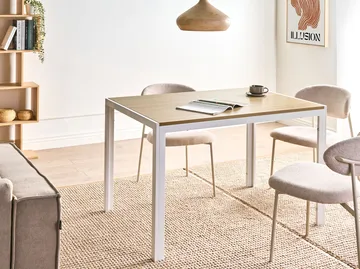 Spisebord Mann 120 cm - Lysebrun, hvit - Møbler - Bord - Spisebord & kjøkkenbord