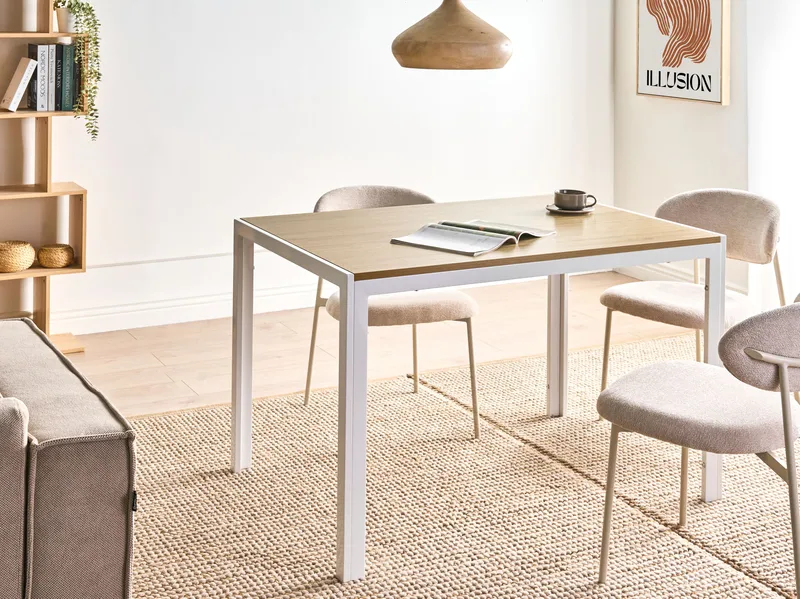 Spisebord Mann 120 cm - Lysebrun, hvit - Møbler - Bord - Spisebord & kjøkkenbord